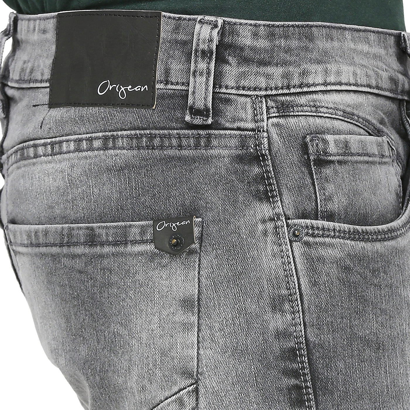 Men's Skinny Fit Comfort Stretch Clean Look Black Smokey Jeans – Orijean
